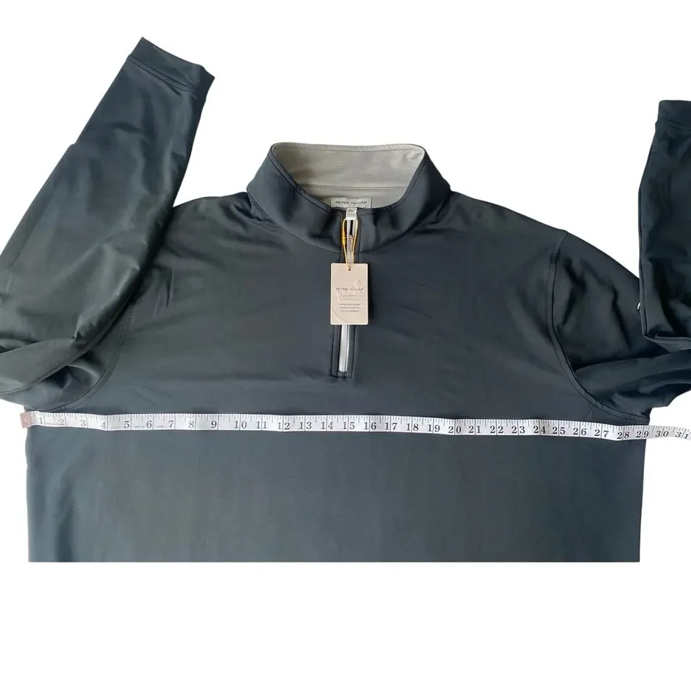 Peter Millar Crown Sport Perth Performance Pullover 1/4 Zip Black NEW Size 3XL